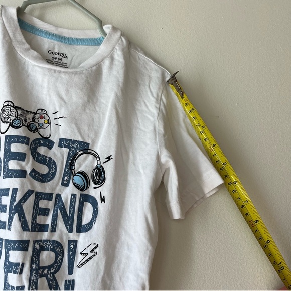🌼 5/$25 George Boys Graphic Tee Size 6 | “Best Weekend Ever” Pizza Skate Gamer - Picture 5 of 8